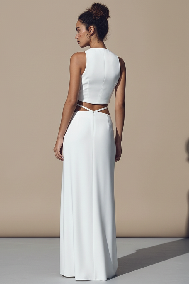 Jupe Blanche Longue Pour Fille Avec Satin Blanc