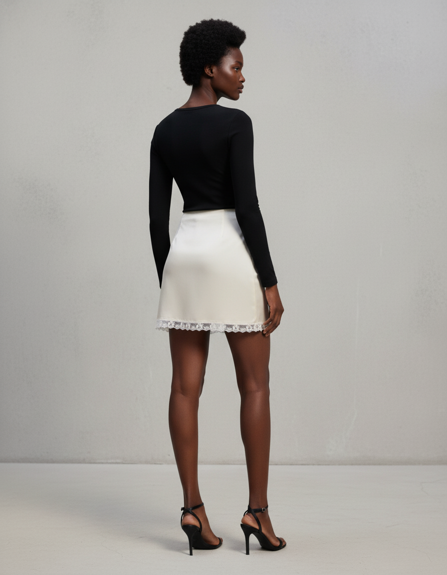 Jupe Satin Soie Moulante Mini