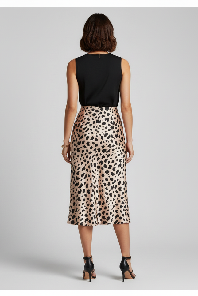 Jupe Midi Satin Leo