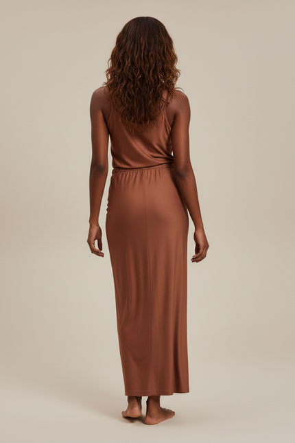 Jupe Satin Brun