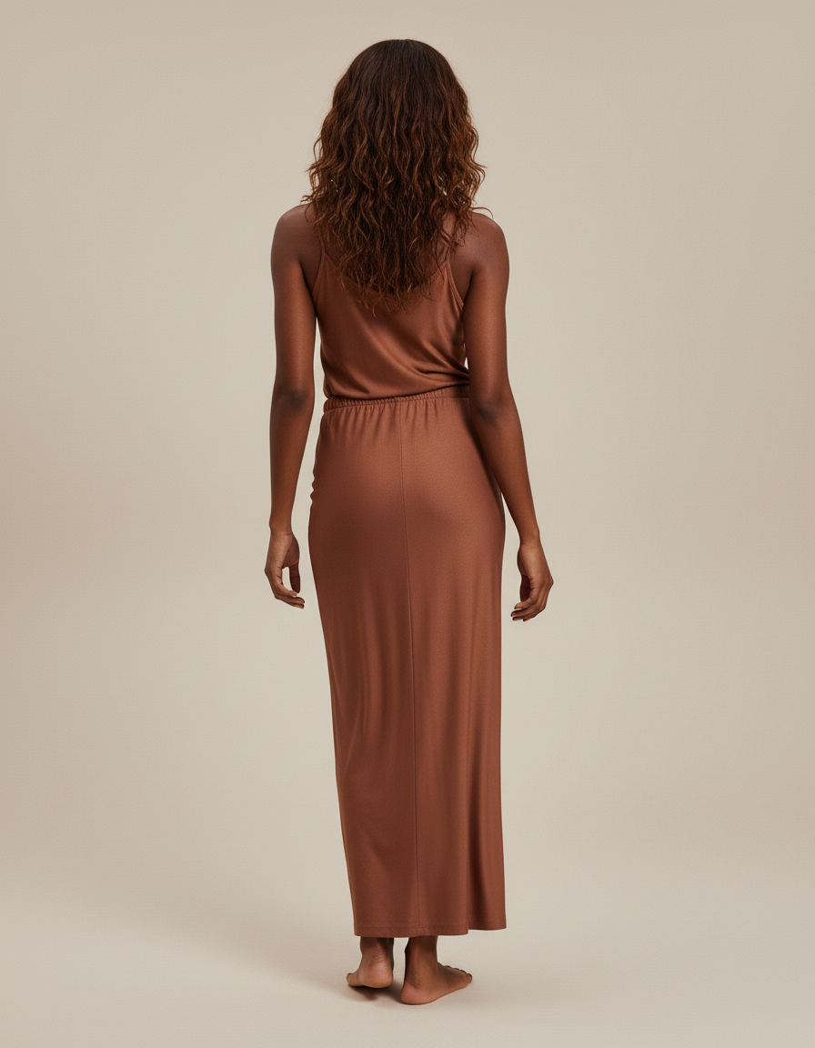 Jupe Satin Brun