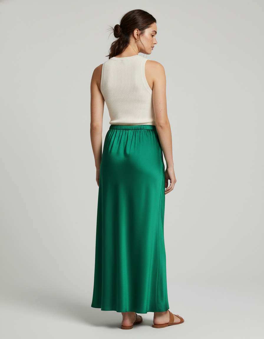 Jupe Verte Satin