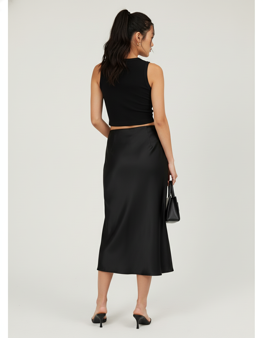 Jupe En Satin Noire