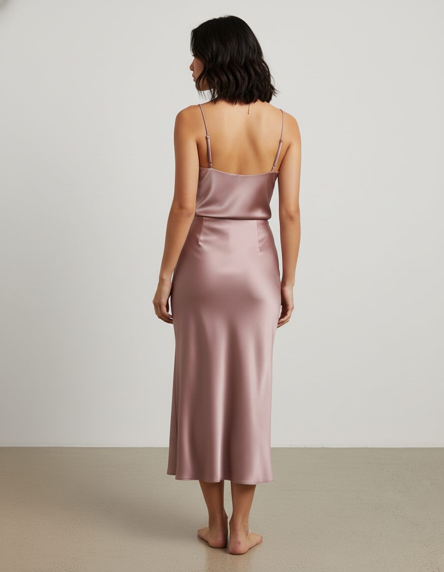 Jupe Satinée Style Asiatique