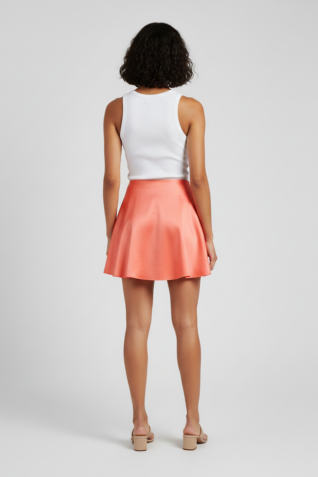 Jupe Satin Corail