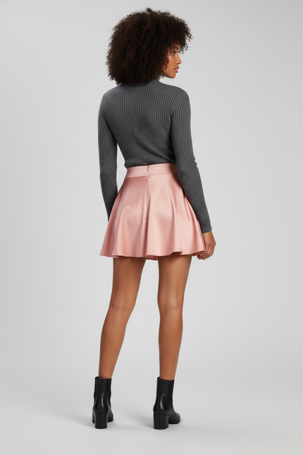 Jupe Patineuse Satin Rose