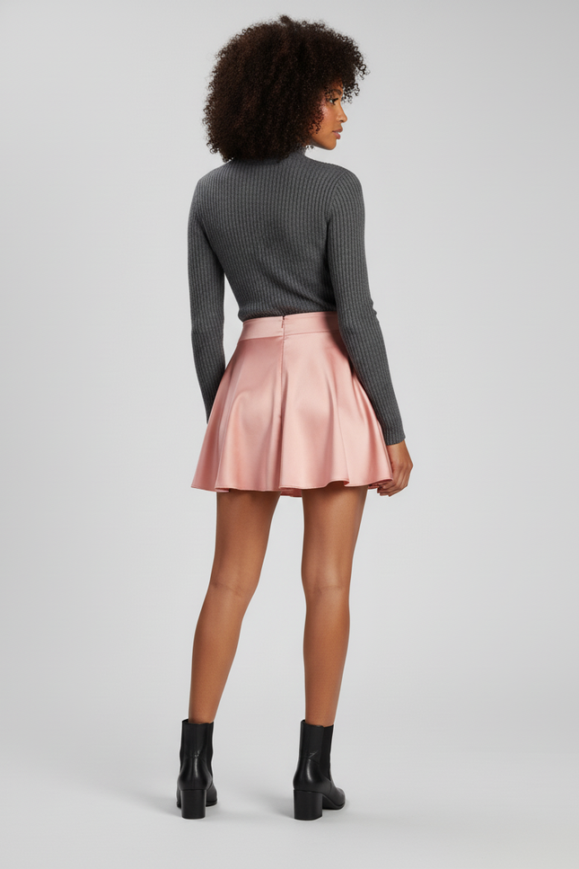 Jupe Patineuse Satin Rose