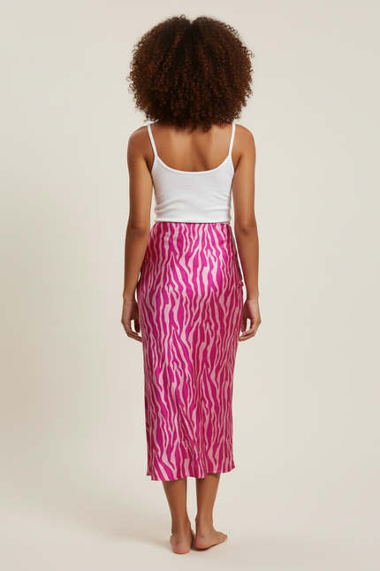 Jupe Satin Rayee Bicolore