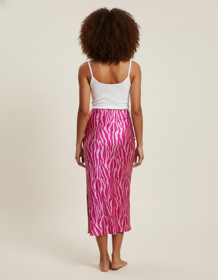 Jupe Satin Rayee Bicolore