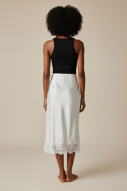 Jupe Dentelle Et Satin