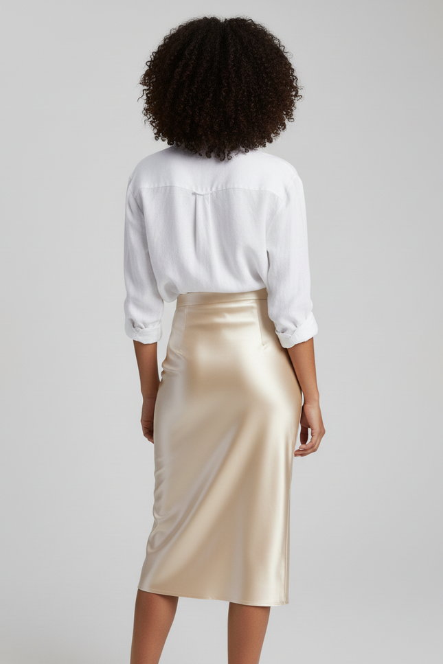 Jupe Crayon Pinup En Satin