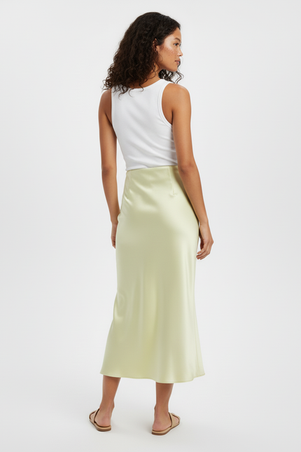 Jupe Satin Jaune Pale