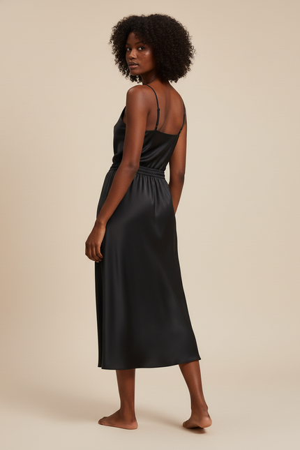 Jupe Noire Ceinture Satin