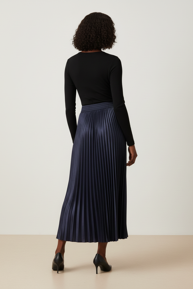 Jupe Plissée Longue Satin