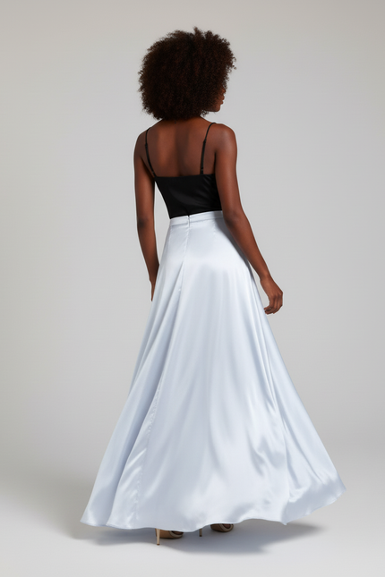 Jupe Satin Bleu Ciel