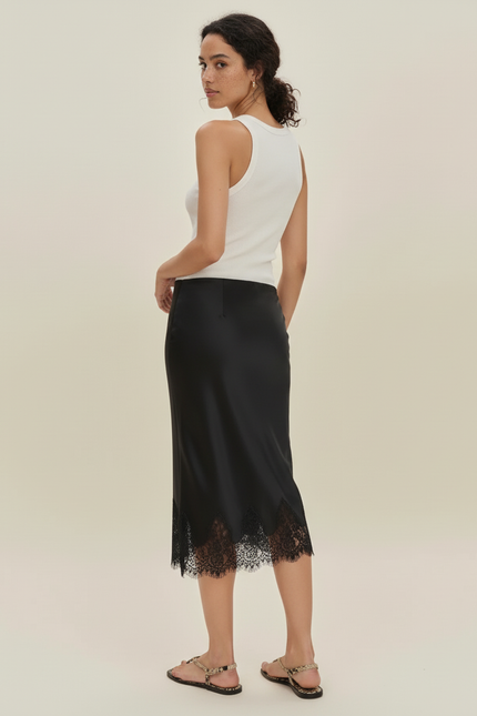 Jupe Midi Satin Style Nuisette
