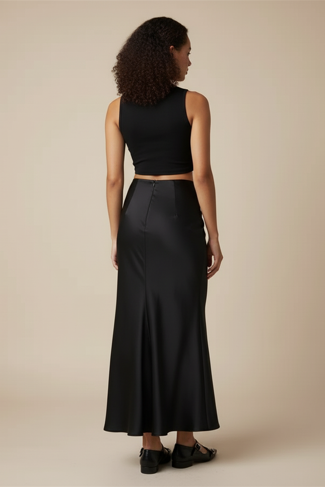 Jupe Satin Sirène Fluide Élégante