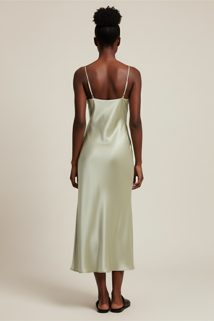 Jupe Satin Vert Menthe Fluide