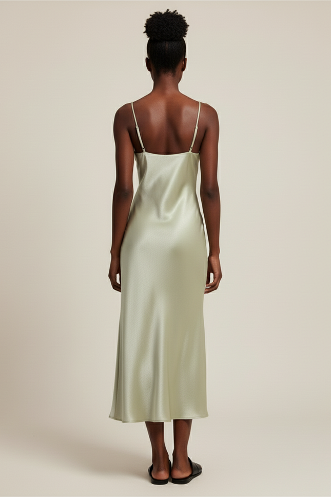 Jupe Satin Vert Menthe Fluide