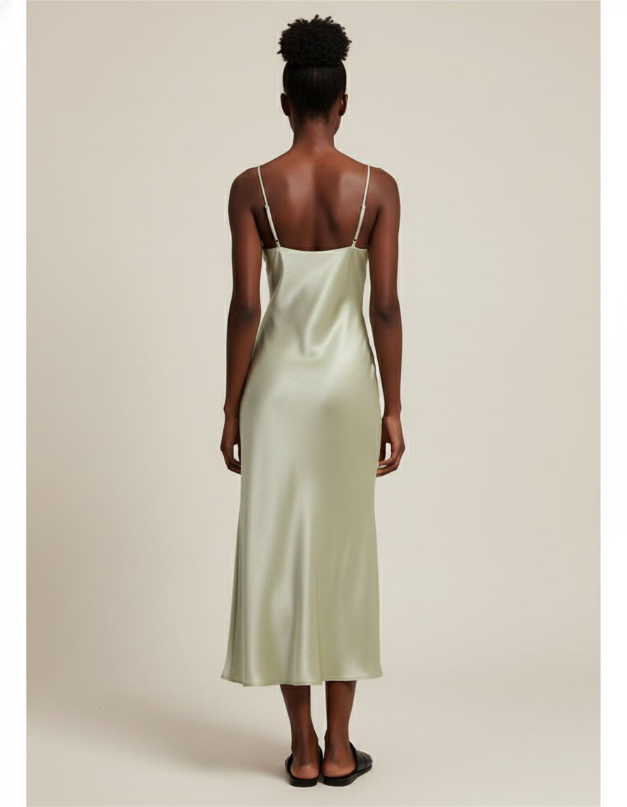 Jupe Satin Vert Menthe Fluide