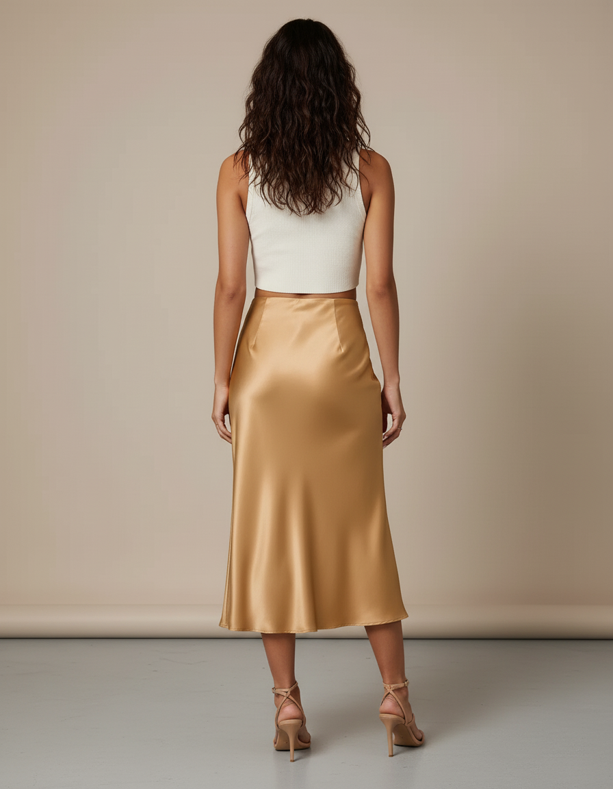 Jupe Satin Doré