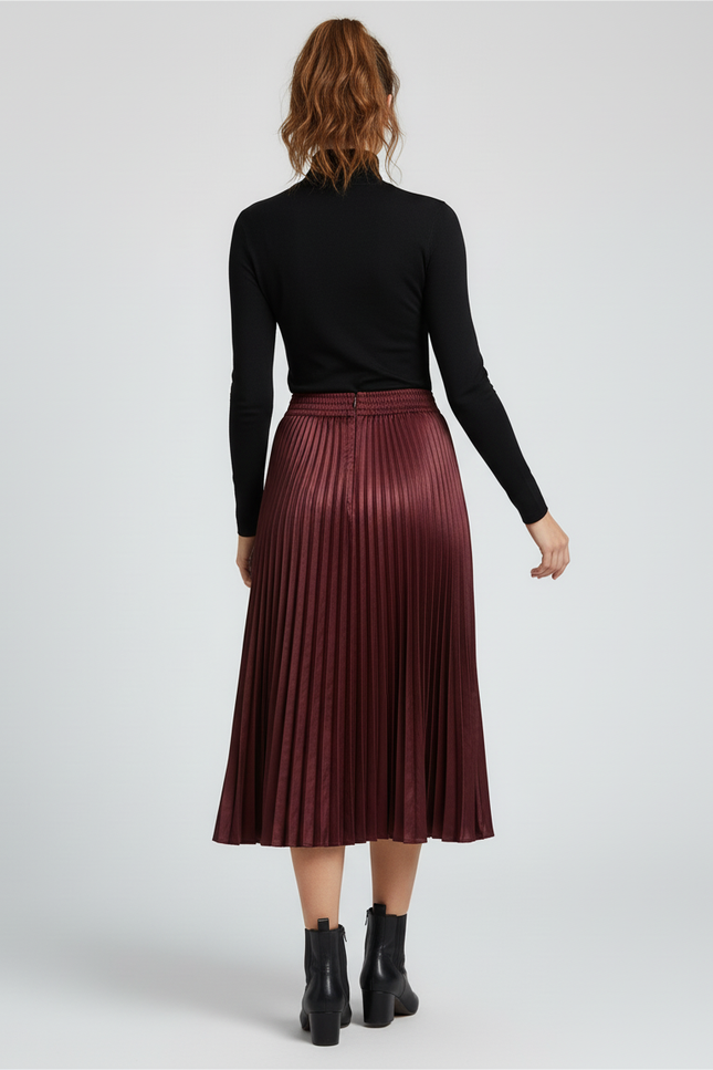 Jupe Longue Satin Burgundy
