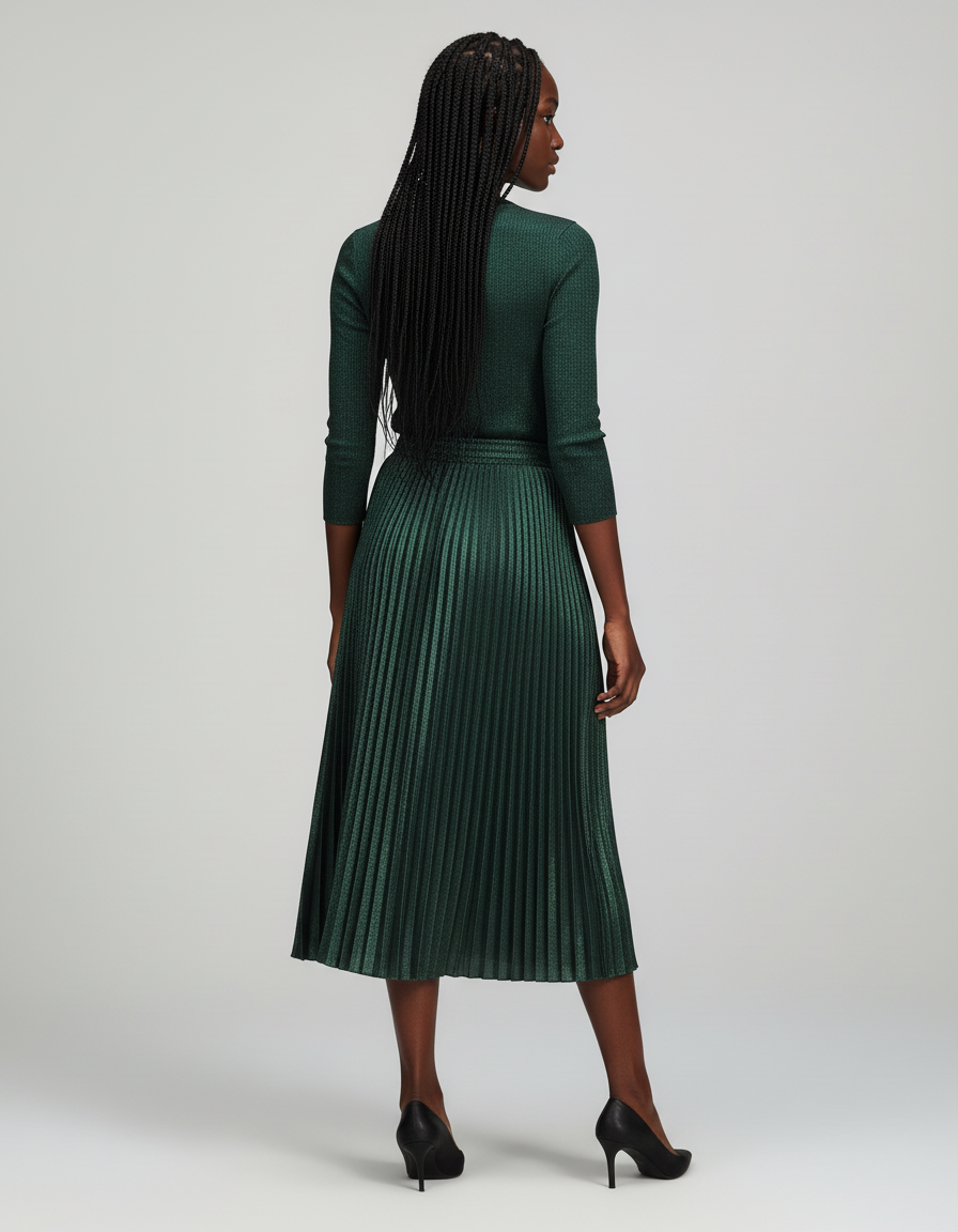 Jupe Satin Vert Emeraude