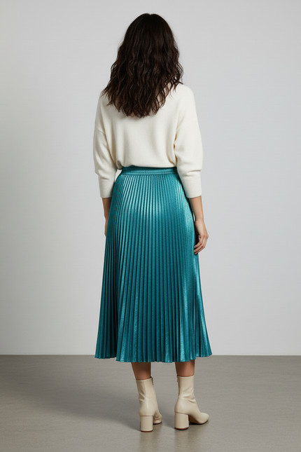Jupe Longue Satin Turquoise