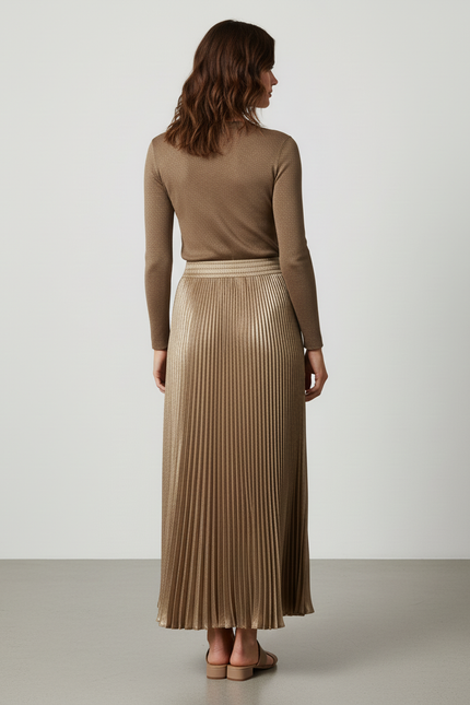 Jupe Longue Satin Doré