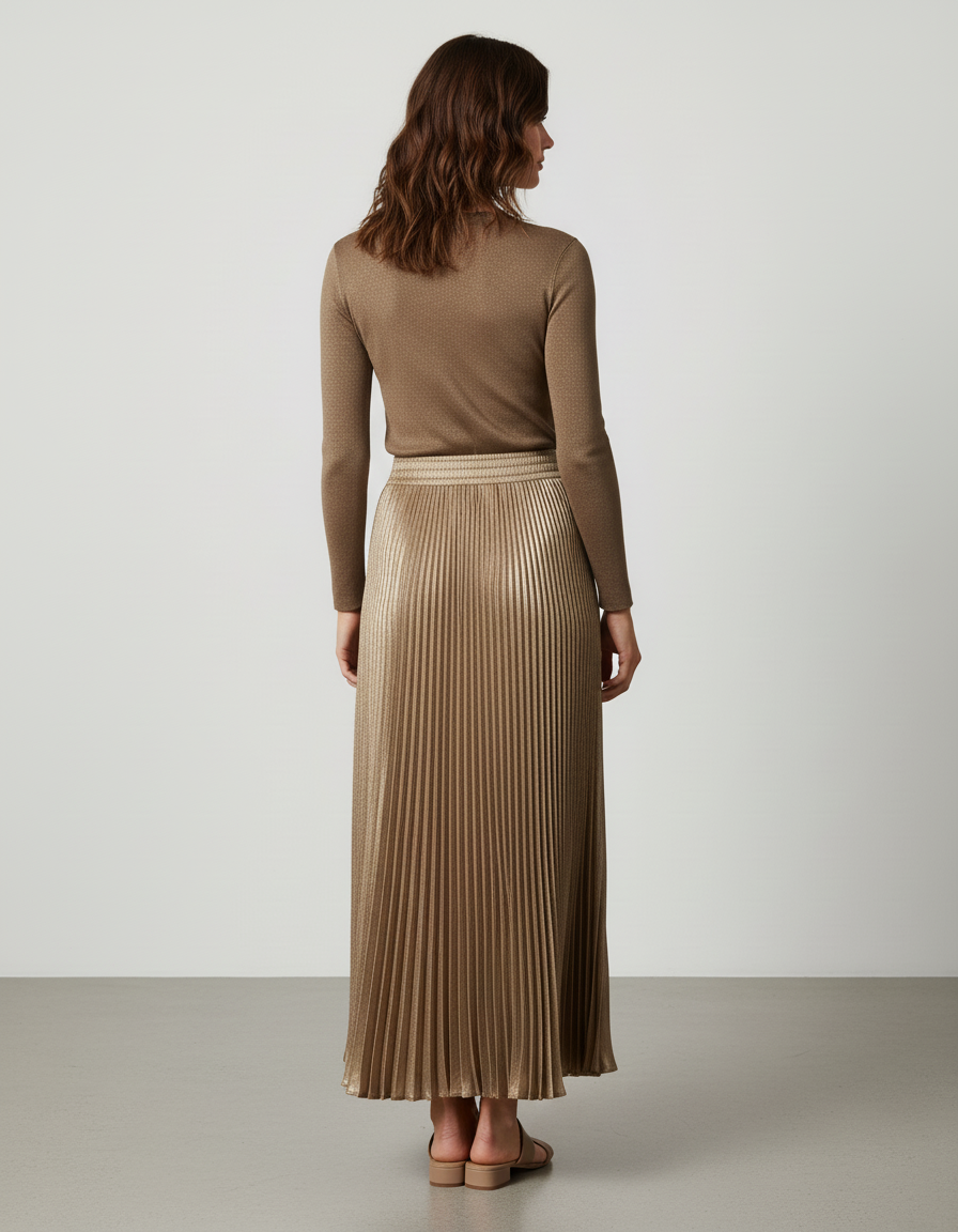 Jupe Longue Satin Doré