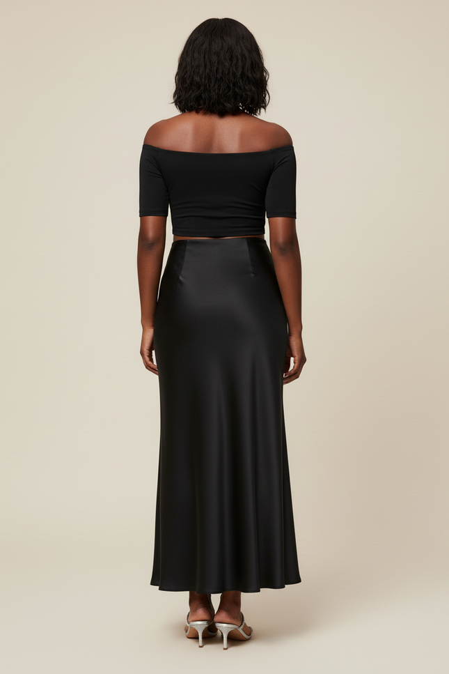 Jupe Longue Satin Grande Taille