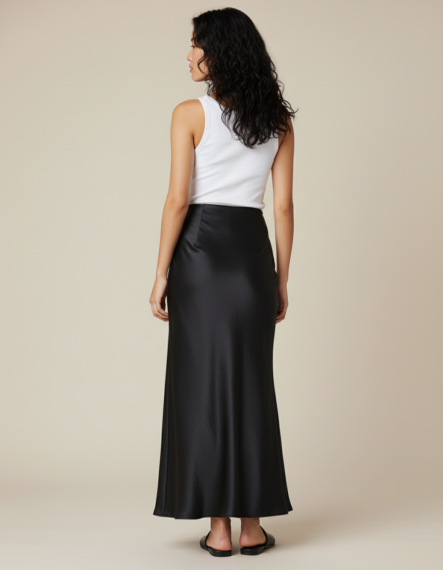 Jupe Longue Cloche Satin