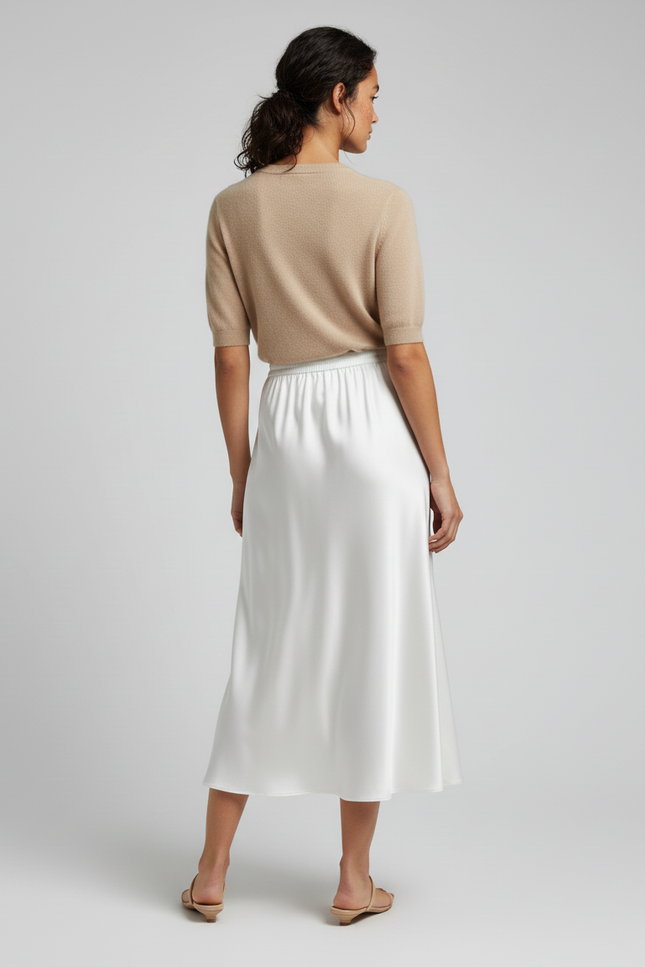 Jupe En Satin Blanc