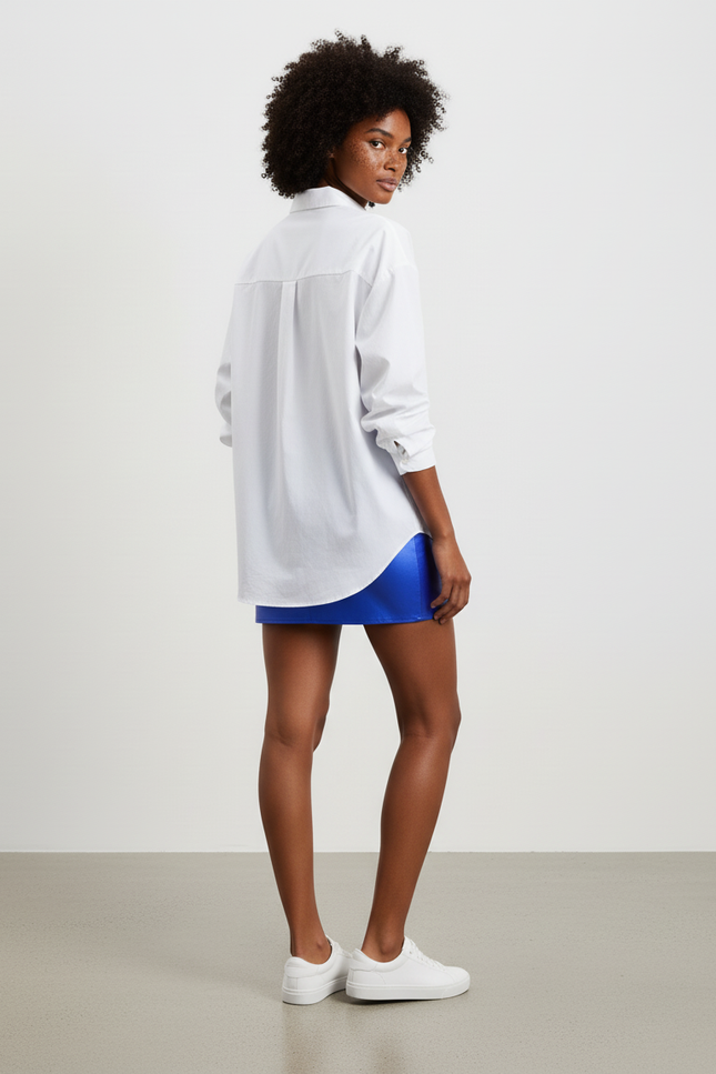 Jupe Satin Bleue Brillante Chic