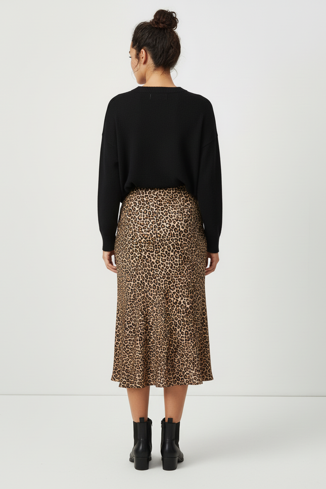 Jupe Satin Imprimé Léopard Chic Audacieuse