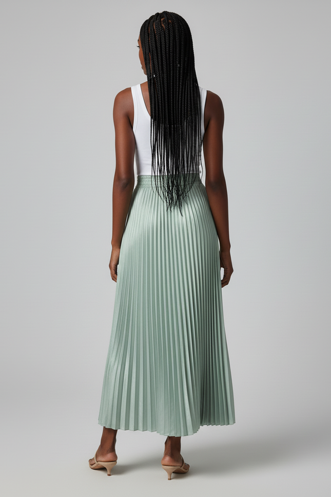 Jupe Satin Vert D'Eau