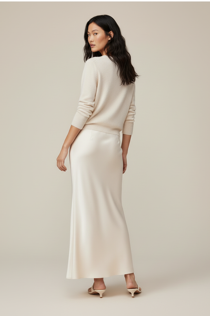 Jupe Longue Satin Champagne