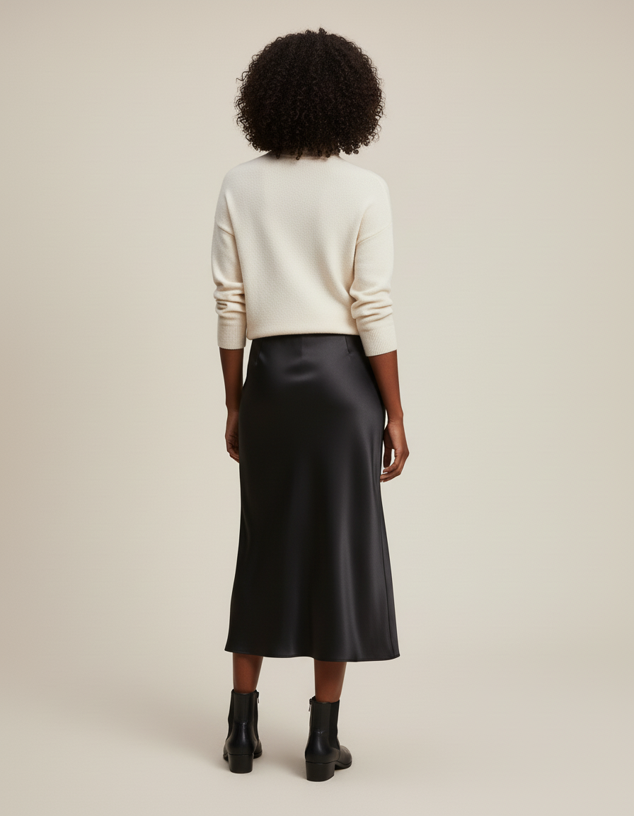Jupe Longue Satin Hiver