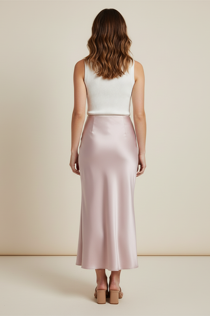 Jupe Satin Vieux Rose