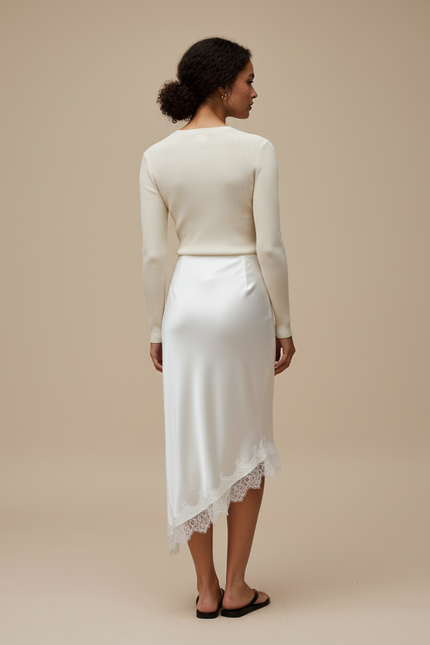 Jupe Longue Asymetrique Satin