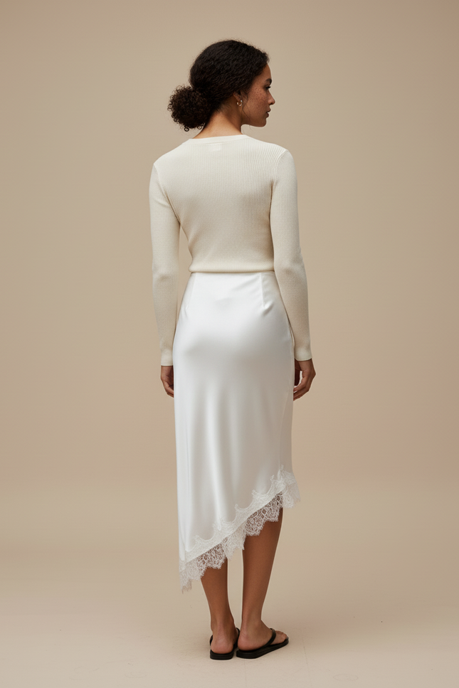 Jupe Longue Asymetrique Satin