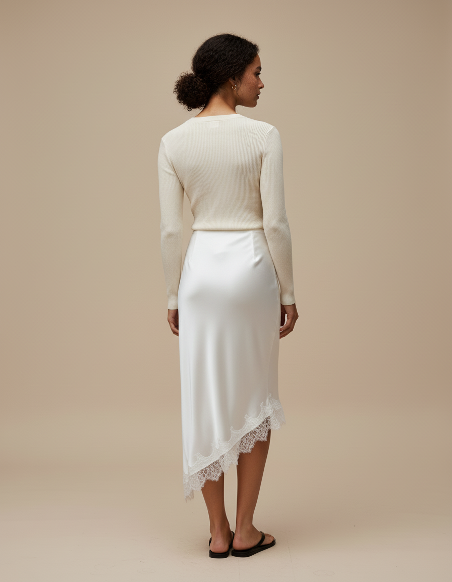 Jupe Longue Asymetrique Satin
