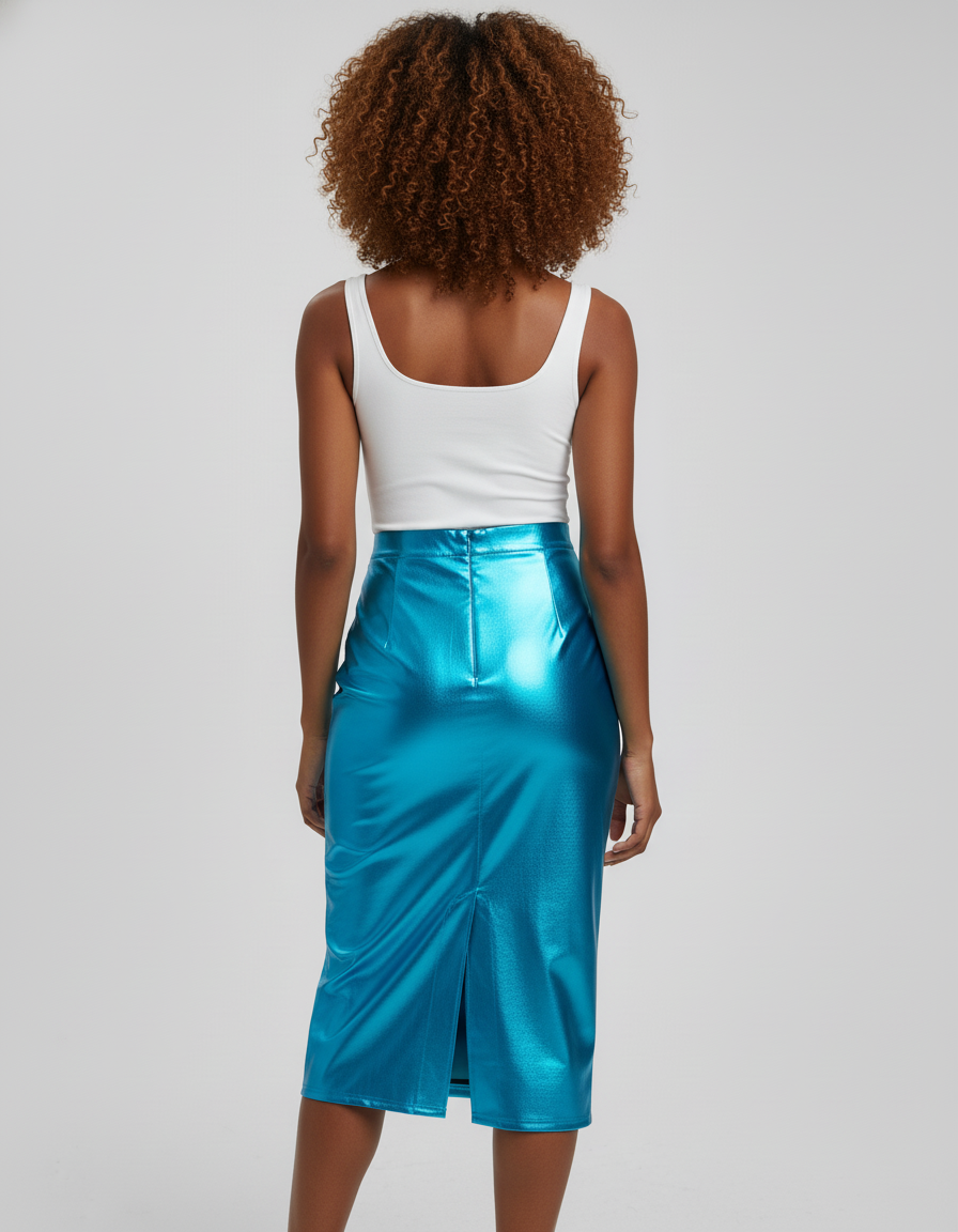 Jupe Turquoise En Satin
