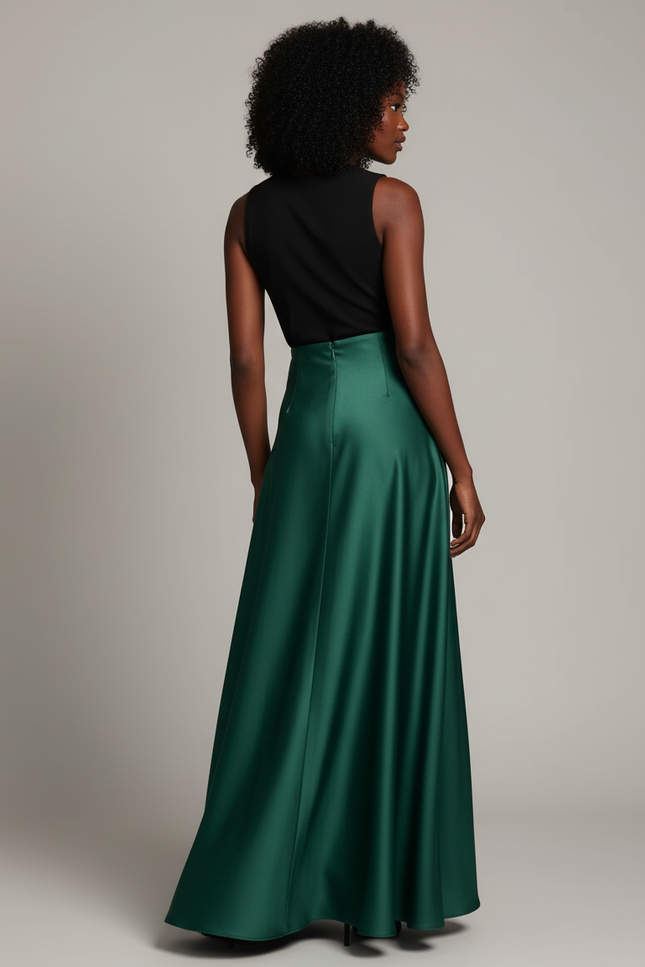 Jupe Satin Vert Sapin
