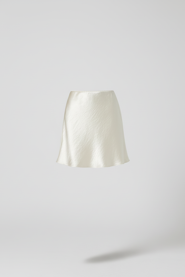 Jupe Courte En Satin De Soie