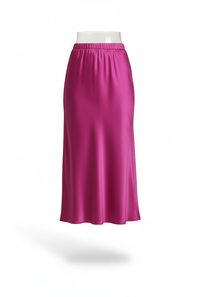 Jupe Satin Rose Fushia