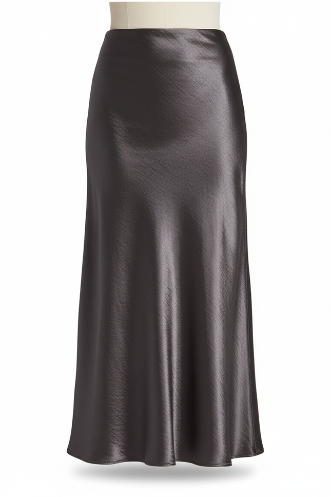 Jupe Mi-Longue Déstructurée En Satin
