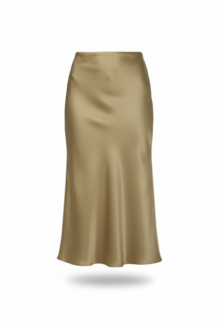 Jupe Satin Vert Sauge