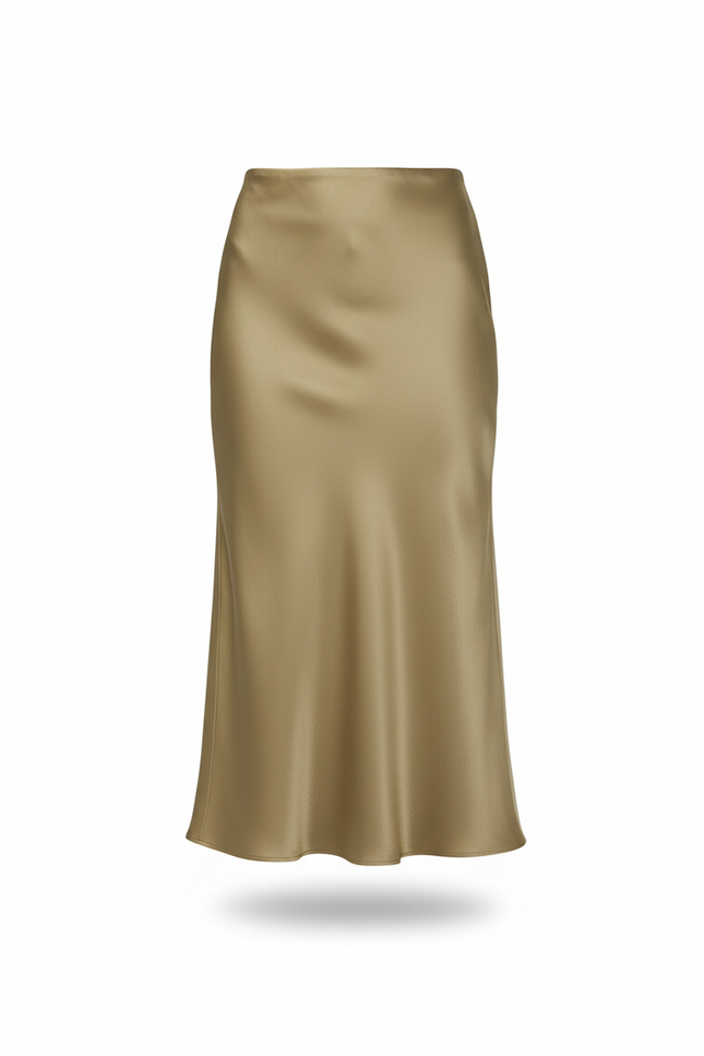 Jupe Satin Vert Sauge