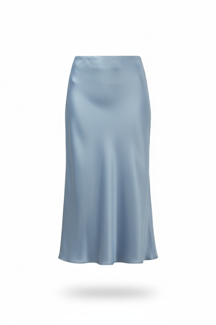Jupe Satin Bleu Clair Fluide Élégante